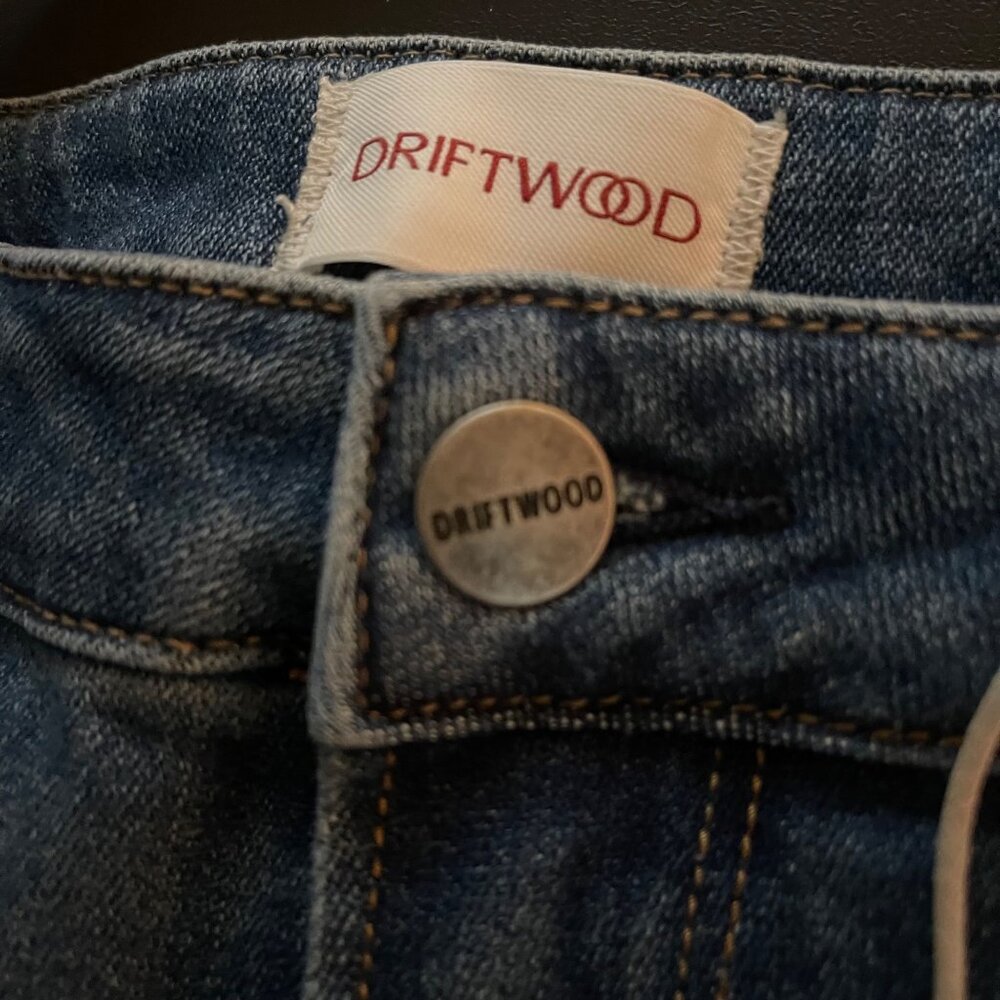 Driftwood Womens Floral Embroidered Straight Leg Jeans Size 32 Boho Denim Y2K - Picture 6 of 13